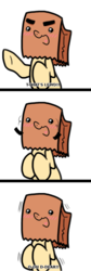 Size: 500x1480 | Tagged: safe, artist:paperbagpony, oc, oc:paper bag, pony, blushing, comic, fake eyebrows, oh dear, paper bag