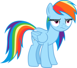 Size: 8427x7521 | Tagged: safe, artist:vvolllovv, rainbow dash, pegasus, pony, g4, female, mare, rainbow dash is not amused, simple background, solo, transparent background, unamused, vector, wings