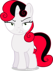 Size: 763x1024 | Tagged: safe, artist:undeadponysoldier, artist:vector-brony, edit, editor:undeadponysoldier, vector edit, sweetie belle, pony, unicorn, elements of insanity, g4, angry, anti-hero, anti-heroine, bedroom eyes, creepy belle, cutie mark creeps, female, filly, gritted teeth, looking at you, recolor, show accurate, simple background, solo, transparent background, vector