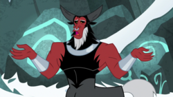 Size: 1920x1080 | Tagged: safe, screencap, lord tirek, centaur, frenemies (episode), g4, male, nose piercing, nose ring, piercing, septum piercing, solo, spread arms