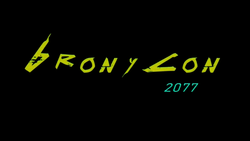 Size: 1334x750 | Tagged: safe, bronycon, ponies the anthology vii, crossover, cyberpunk 2077