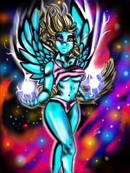 Size: 1536x2048 | Tagged: safe, artist:bittersweetworms, rainbow dash, anthro, g4, dragon ball, dragon ball z, female, solo
