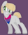 Size: 1194x1492 | Tagged: safe, artist:bluedinoadopts, oc, oc only, oc:silver slate (ice1517), earth pony, pony, bandana, bisexual pride flag, blank flank, blushing, female, grin, implied bisexual, implied bisexuality, mare, neckerchief, pride, purple background, simple background, smiling, solo, starry eyes, watermark, wingding eyes