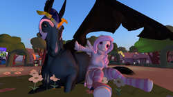 Size: 1600x900 | Tagged: safe, oc, oc:icarus the lunar guard, bat pony, pony, 3d, bat pony oc, bat wings, female, male, mare, second life, stallion, wings