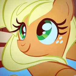 Size: 1080x1080 | Tagged: safe, artist:nicoletta baldari, idw, applejack, earth pony, pony, g4, spoiler:comic81, female, mare, questionable source, smiling, solo, wip