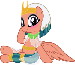 Size: 5507x4765 | Tagged: safe, artist:jhayarr23, somnambula, pegasus, pony, g4, blushing, crossed legs, cute, female, looking at you, mare, simple background, sitting, smiling, solo, somnambetes, transparent background, underhoof