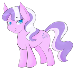 Size: 1175x1065 | Tagged: safe, artist:kazehanatenshi, diamond tiara, earth pony, pony, g4, cutie mark, eyebrows, eyebrows visible through hair, female, filly, lidded eyes, looking at you, simple background, smiling, solo, transparent background