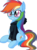 Size: 5508x7384 | Tagged: safe, artist:cyanlightning, rainbow dash, pegasus, pony, g4, .svg available, absurd resolution, adorkable, chest fluff, clothes, cute, cyan smart, dashabetes, dork, ear fluff, egghead, egghead dash, female, folded wings, glasses, hoodie, mare, meganekko, nerd, simple background, sitting, smiling, solo, transparent background, vector, wing fluff, wings