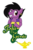 Size: 730x1095 | Tagged: safe, artist:showtimeandcoal, oc, oc only, oc:jake the genie, earth pony, genie, pony, badge, clothes, commission, con badge, convention badge, ear piercing, earring, jewelry, lamp, magic lamp, male, piercing, simple background, smiling, smirk, smoke, solo, stallion, transparent background, vest