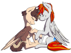 Size: 2240x1665 | Tagged: safe, artist:fluka, oc, oc:heartfire, oc:olly, pegasus, pony, simple background, transparent background, ych result