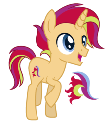 Size: 848x942 | Tagged: safe, artist:elementbases, artist:palerose522, oc, oc only, oc:sunny shade, pony, unicorn, base used, colt, magical lesbian spawn, male, offspring, open mouth, parent:starlight glimmer, parent:sunset shimmer, parents:shimmerglimmer, raised hoof, raised leg, simple background, solo, transparent background