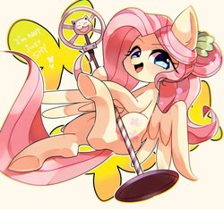 Size: 1600x1500 | Tagged: safe, artist:masa_0006, fluttershy, pegasus, pony, equestria girls, equestria girls series, g4, so much more to me, cute, equestria girls ponified, female, human pony fluttershy, mare, microphone, open mouth, ponified, shyabetes, smiling, solo, traditional art, underhoof