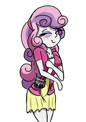 Size: 2480x3508 | Tagged: safe, artist:stammis, sweetie belle, equestria girls, g4, cute, diasweetes, female, high res, older, older sweetie belle, purse, simple background, solo, white background