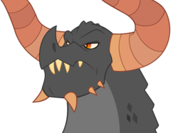 Size: 702x525 | Tagged: safe, artist:queencold, oc, oc:basalt, dragon, angry, dragon oc, frown, horns