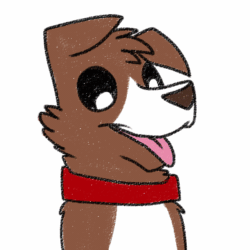 Size: 600x600 | Tagged: safe, artist:askwinonadog, winona, dog, ask winona, g4, animated, ask, bust, collar, color change, cute, female, gif, looking down, simple background, solo, tongue out, tumblr, white background, winonabetes