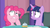 Size: 1366x764 | Tagged: safe, screencap, pinkie pie, twilight sparkle, alicorn, pony, a trivial pursuit, g4, my little pony: friendship is magic, bell, table, thinking, twilight sparkle (alicorn)