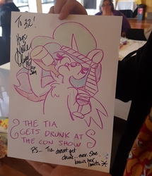 Size: 2268x2639 | Tagged: safe, artist:threetwotwo32232, princess celestia, alicorn, pony, g4, alcohol, convention:alicon, convention:alicon 2019, drinking, drunk, female, glass, high res, mare, signature, traditional art, wine, wine glass, word of god