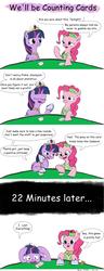 Size: 1920x5000 | Tagged: safe, artist:rockhoppr3, pinkie pie, twilight sparkle, alicorn, earth pony, pony, g4, blackjack, card, comic, floppy ears, gambling, twilight sparkle (alicorn)