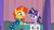 Size: 1364x766 | Tagged: safe, screencap, sunburst, twilight sparkle, alicorn, pony, unicorn, a trivial pursuit, g4, bell, curtains, duo, female, frazzled, happy, male, mare, notepad, score, stallion, table, twilight sparkle (alicorn)