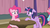 Size: 1366x768 | Tagged: safe, screencap, cup cake, pinkie pie, twilight sparkle, alicorn, pony, a trivial pursuit, g4, curtains, frazzled, sitting, table, twilight sparkle (alicorn)