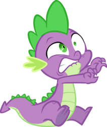 Size: 2771x3263 | Tagged: safe, artist:memnoch, spike, dragon, g4, molt down, claws, high res, lip bite, male, simple background, sitting, solo, transparent background, underfoot, vector