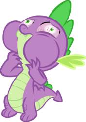 Size: 3933x5551 | Tagged: safe, artist:memnoch, spike, dragon, g4, season 9, sweet and smoky, bloodshot eyes, crying, imminent vomiting, male, simple background, solo, tears of pain, transparent background, vector, winged spike, wings