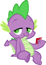 Size: 2299x3220 | Tagged: safe, artist:memnoch, spike, dragon, g4, what about discord?, eating, gem, high res, male, simple background, sitting, solo, stupid sexy spike, transparent background, vector