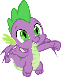 Size: 4450x5596 | Tagged: safe, artist:memnoch, spike, dragon, g4, sweet and smoky, flying, male, simple background, smiling, solo, transparent background, vector, winged spike, wings