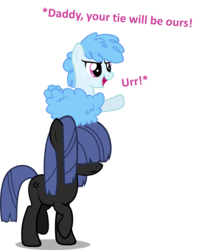 Size: 1820x2268 | Tagged: safe, artist:zacatron94, oc, oc only, oc:curly mane, oc:neigh sayer, earth pony, pony, sheep pony, female, mare, ponies riding ponies, riding, simple background, transparent background