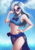 Size: 706x1000 | Tagged: safe, artist:the-park, trixie, human, equestria girls, equestria girls series, forgotten friendship, g4, armpits, belly button, bikini, clothes, female, human coloration, nail polish, sarong, solo, sunglasses, swimsuit