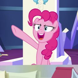 Size: 1080x1080 | Tagged: safe, screencap, pinkie pie, earth pony, pony, g4, sparkle's seven, cropped, female, mare, solo