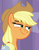 Size: 744x954 | Tagged: safe, screencap, applejack, earth pony, pony, a trivial pursuit, g4, my little pony: friendship is magic, aside glance, cropped, female, lidded eyes, mare, reaction image, smiling, smug, solo