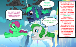 Size: 800x500 | Tagged: safe, oc, oc only, pegasus, pony, skywar sword: las cronicas del caballero de fuego, comic, real life background, spanish