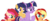 Size: 1373x581 | Tagged: safe, artist:ipandacakes, twilight sparkle, oc, oc:apple spritz, oc:chimi cherry cheesecake, oc:nova star sparkle, alicorn, earth pony, pegasus, pony, unicorn, g4, base used, female, filly, offspring, parent:applejack, parent:cheese sandwich, parent:flash sentry, parent:flim, parent:pinkie pie, parent:twilight sparkle, parents:cheesepie, parents:flashlight, parents:flimjack, simple background, transparent background, twilight sparkle (alicorn)