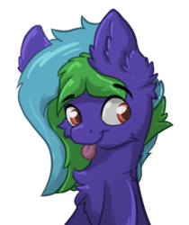 Size: 1216x1451 | Tagged: safe, artist:nighty, oc, oc only, oc:weldbead, earth pony, pony, :p, bust, chest fluff, colored pupils, ear fluff, fluffy, male, simple background, solo, tongue out, transparent background