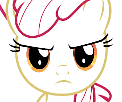 Size: 246x205 | Tagged: artist needed, safe, apple bloom, pony, g4, just for sidekicks, angry, apple bloom is not amused, female, filly, looking at you, outlines only, solo, unamused
