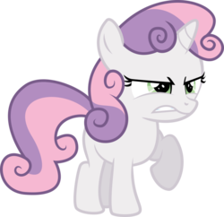 Size: 1056x1024 | Tagged: safe, artist:ex-machinart, sweetie belle, pony, unicorn, g4, angry, female, filly, foal, raised hoof, simple background, solo, transparent background, vector