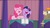 Size: 1920x1080 | Tagged: safe, screencap, cranky doodle donkey, pinkie pie, twilight sparkle, alicorn, earth pony, pony, a trivial pursuit, g4, blank notepad, discovery family logo, floppy ears, laughing, laughingmares.jpg, messy mane, notepad, twilight sparkle (alicorn), wig