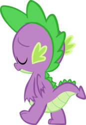Size: 2912x4201 | Tagged: safe, artist:memnoch, spike, dragon, g4, male, sad, simple background, solo, transparent background, vector, walking, winged spike, wings