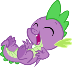 Size: 4085x3817 | Tagged: safe, artist:memnoch, spike, dragon, g4, eyes closed, fangs, feet, laughing, male, male feet, open mouth, simple background, solo, spread toes, tail, transparent background, underfoot, vector, winged spike, wings