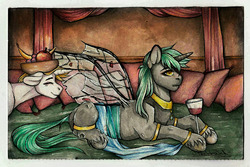 Size: 2625x1753 | Tagged: safe, artist:nikameowbb, oc, oc:04, changeling, original species, pegasus, pony, unicorn, advertisement, background pony, colored, commission, commission info, drawing, male, paint, painting, pencil, traditional art, watercolor painting