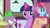 Size: 1920x1080 | Tagged: safe, screencap, cup cake, spike, twilight sparkle, alicorn, dragon, pony, a trivial pursuit, g4, my little pony: friendship is magic, magic, saddle bag, scroll, twilight sparkle (alicorn), winged spike, wings