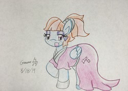 Size: 2154x1536 | Tagged: safe, artist:gmangamer25, windy whistles, pony, g4, female, megara, solo, traditional art