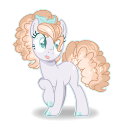 Size: 976x954 | Tagged: safe, artist:6-fingers-lover, oc, oc only, oc:peach pie, earth pony, pony, female, mare, offspring, parent:cheese sandwich, parent:maud pie, parents:maudwich, simple background, solo, tongue out, transparent background