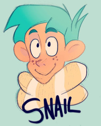 Size: 513x641 | Tagged: safe, artist:ollypopartz, snails, human, g4, bust, cute, diasnails, humanized, male, portrait, simple background, solo