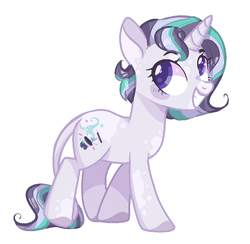 Size: 814x795 | Tagged: safe, artist:corporalvortex, oc, oc only, oc:moonlight beam, pony, unicorn, base used, coat markings, eyebrows, eyebrows visible through hair, female, leonine tail, magical lesbian spawn, mare, offspring, parent:starlight glimmer, parent:trixie, parents:startrix, short mane, simple background, smiling, solo, white background