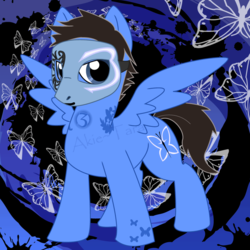Size: 800x800 | Tagged: artist needed, safe, oc, oc only, pegasus, pony, hollywood undead, johnny 3 tears, male, mask, ponified, rapper, solo, spread wings, stallion, wings