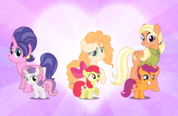 Size: 3457x2252 | Tagged: safe, artist:andoanimalia, artist:cheezedoodle96, artist:dashiesparkle edit, artist:mundschenk85, edit, apple bloom, cookie crumbles, mane allgood, pear butter, scootaloo, sweetie belle, earth pony, pegasus, pony, unicorn, g4, clothes, cutie mark, cutie mark crusaders, female, filly, high res, like mother like daughter, like parent like child, mother and daughter, show accurate, the cmc's cutie marks, wallpaper, wallpaper edit