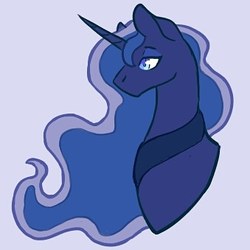 Size: 339x339 | Tagged: safe, artist:flaming-trash-can, princess luna, alicorn, pony, g4, bust, female, lidded eyes, mare, simple background, solo