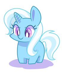 Size: 1080x1298 | Tagged: safe, artist:띌버, trixie, pony, unicorn, g4, chibi, cute, diatrixes, female, hnnng, looking down, mare, simple background, smiling, solo, starry eyes, white background, wingding eyes